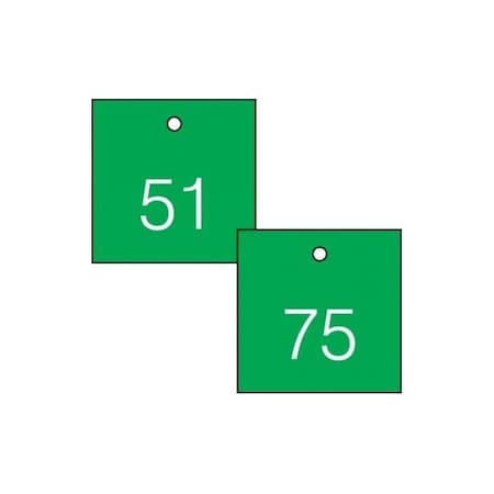 Accuform Engraved Numbered Tags, HS-Laminate, 0.3 in H x 3-1/4 in W, 25 PK TDG372GN